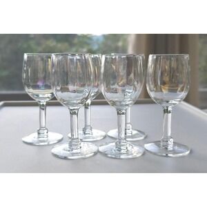 Set of 6‎ Iridescent Ribbed Stemmed Wine Glasses Elegant Barware